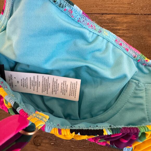 Kate Spade New York NWT Women's Size Small Shirred Smocked Tropical Bikini Top - Picture 7 of 11